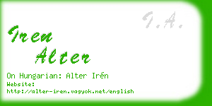iren alter business card